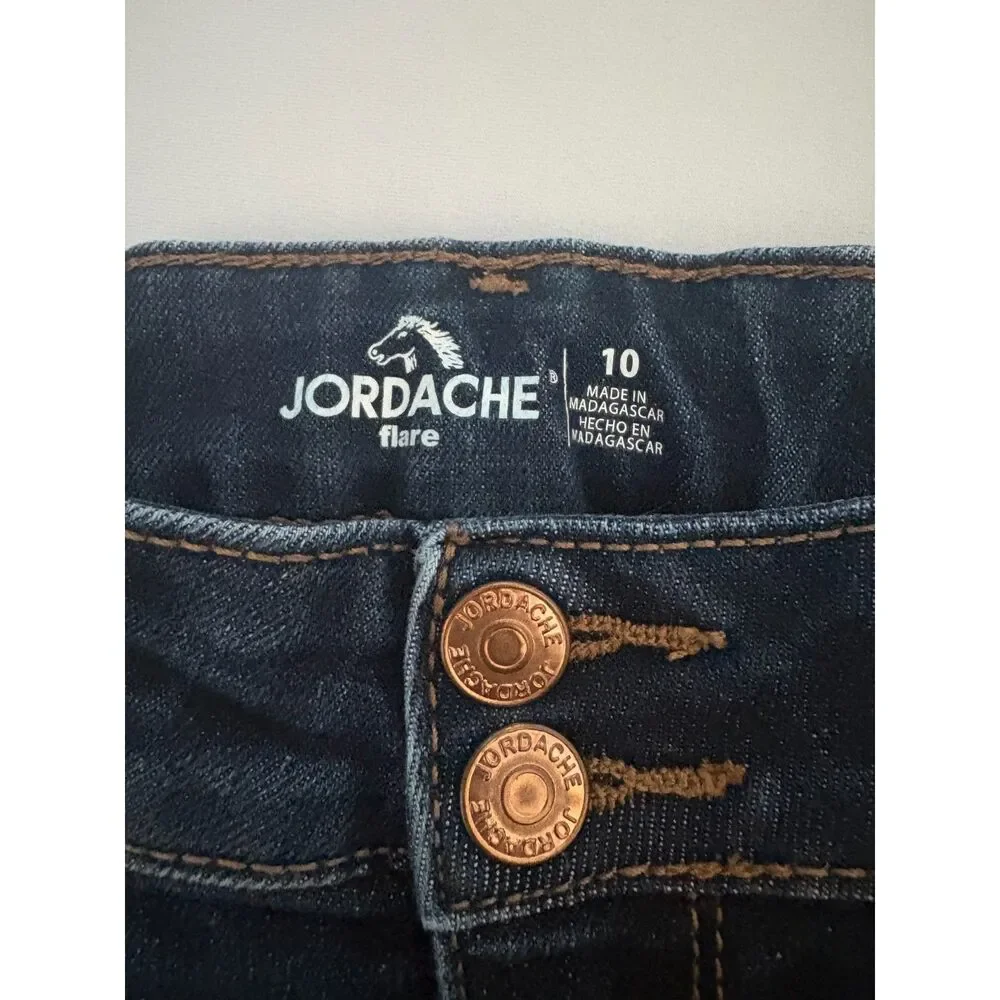 Jordache Flare Jeans Size 10 Dark Enzyme
